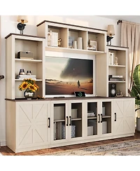 Streamdale Furniture Wall Unit Entertainment Center with Charging Station & Usb