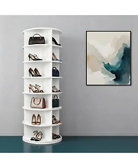 Streamdale Furniture 7 Tier Rotating Shoe Rack Tower, Spinning Shoe Display