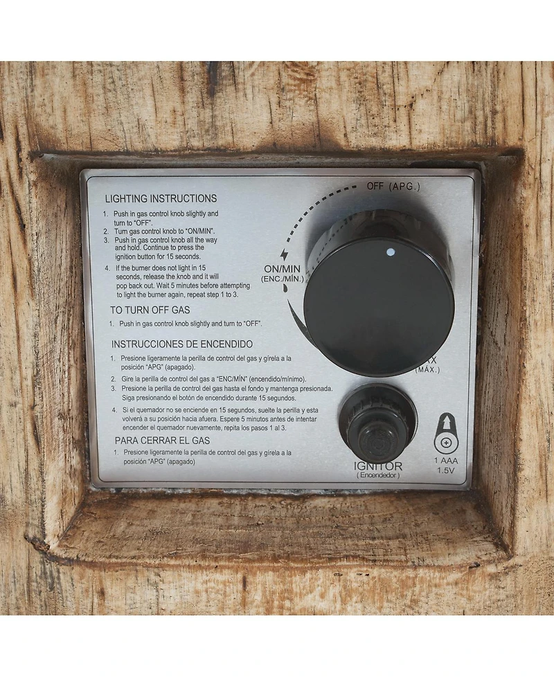 Streamdale Furniture Patio Propane Fire Pit, 30,000 Btu, Wood Pattern