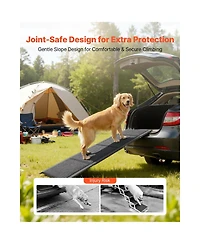 Aostirmotor Folding 63" Dog Ramp for Suv & Truck, Non-Slip Portable Ramp for Medium & Large Dogs