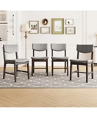 Streamdale Furniture Rustic Farmhouse 4-Piece Dining Chair Set with Fabric Cushion