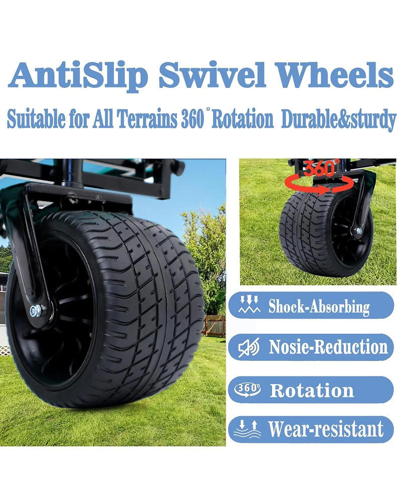 Streamdale Furniture Heavy-Duty Collapsible Wagon for Shopping, Beach, Camping & More