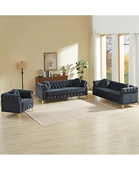 Streamdale Furniture Customizable Armrest Sofa with Velvet Fabric