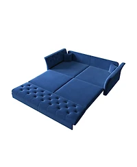 Streamdale Furniture Queen Pull Out Sofa Bed with Fabric Flower Tufted Design