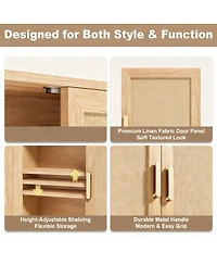 Yigii Linen-Style Wall Cabinet with Adjustable Shelves for Bathroom, Kitchen, Living Room