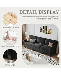 Streamdale Furniture 94" 3-Seater Corduroy Sofa Couch with Deep Seats & Removable Cushions