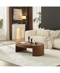 Streamdale Furniture Modern Luxury Oval Coffee Table Center Table for Living Room