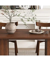 Streamdale Furniture Oval Dining Table Set for 6 with 4 Chairs, Walnut Veneer, Farmhouse Style