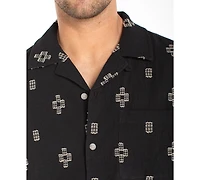 Liverpool Los Angeles Men's Short-Sleeve Camp Collar Shirt