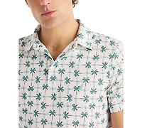 Nautica Men's Palm Tree Print Golf Short-Sleeve Polo Shirt