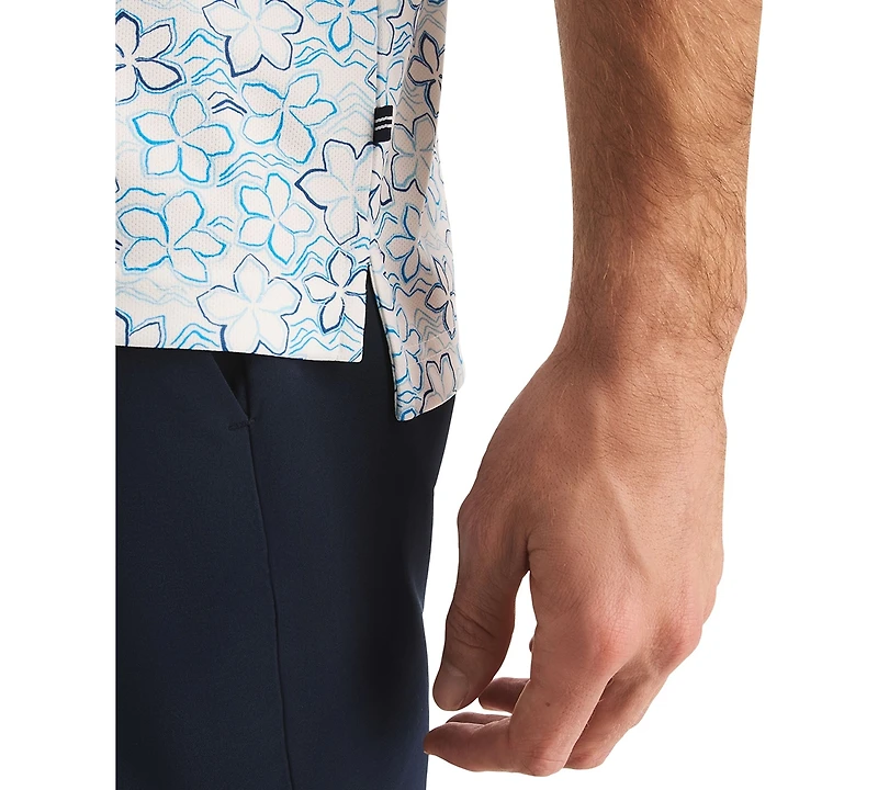 Nautica Men's Short-Sleeve Floral Outline Print Golf Polo Shirt