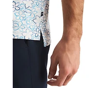 Nautica Men's Short-Sleeve Floral Outline Print Golf Polo Shirt