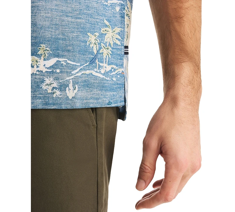 Nautica Men's Short-Sleeve Camp-Collar Shirt