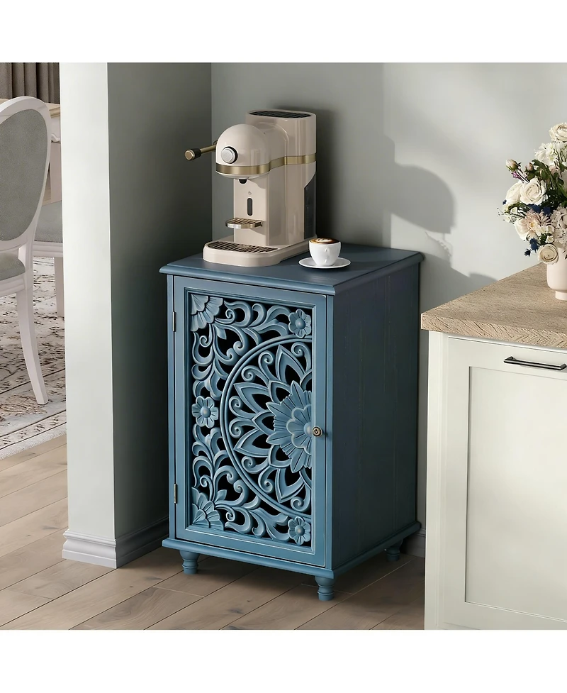 Yigii 28" Tall Farmhouse Style Side Table with Storage