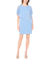 Msk Petite Asymmetric Crew Neck Short Dress