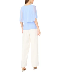 Msk Women's Split Cape Overlay Top