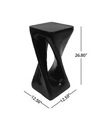 Streamdale Furniture Outdoor Twist Shape Accent Table, Lightweight Concrete