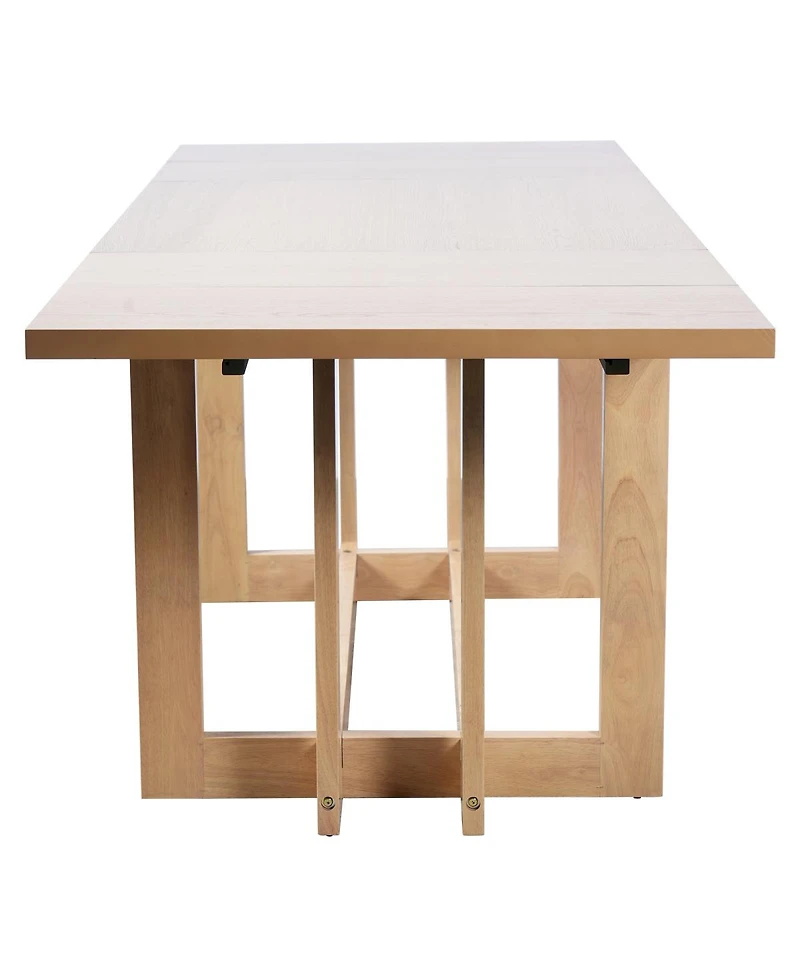 Streamdale Furniture Rustic 82" Extendable Dining Table Set with 6 Upholstered Chairs & 2 Leaves