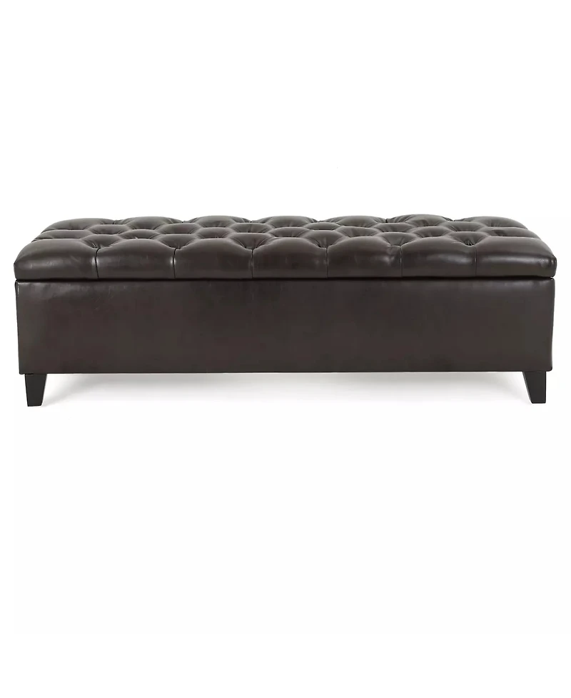 Streamdale Furniture Ottoman Storage Bench, Pu, Rubber Wood Legs, 300 lbs Cap