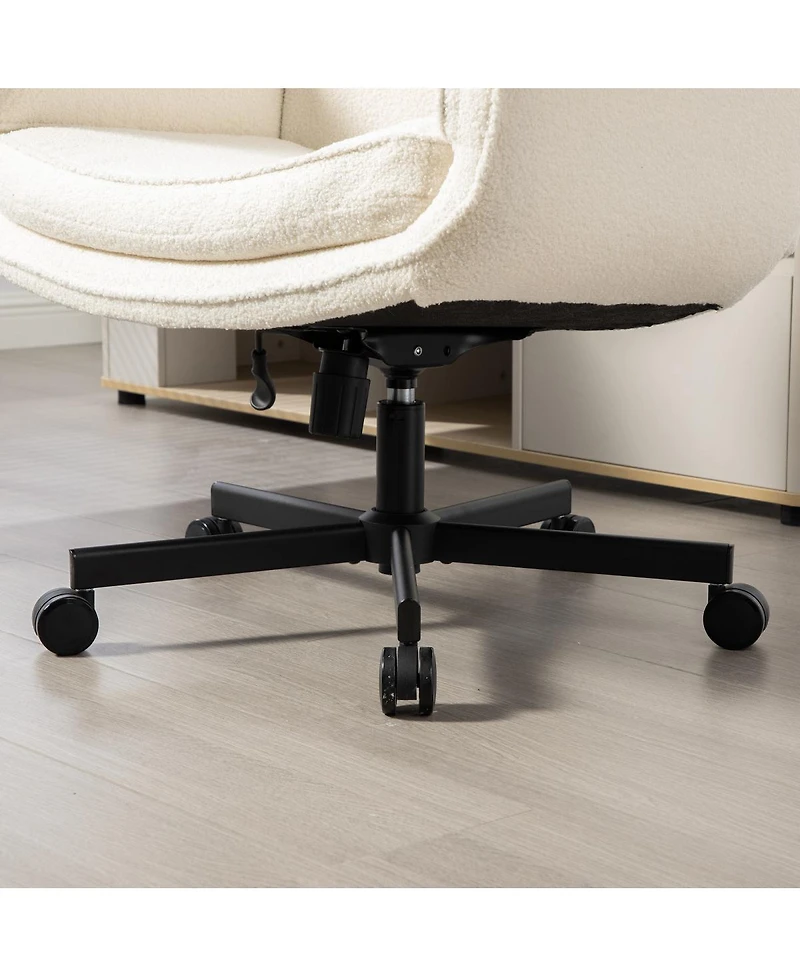 Streamdale Furniture Criss Cross Chair with Adjustable Armrests, Wheels & Headrest