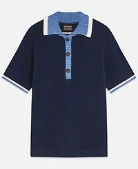 Scotch & Soda Men's Structured Knitted Regular-Fit Polo Shirt