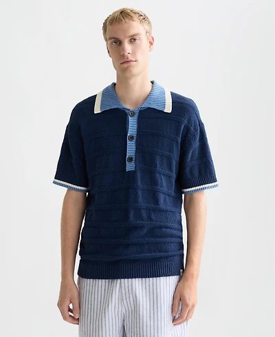 Scotch & Soda Men's Structured Knitted Regular-Fit Polo Shirt