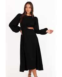 Petal and Pup Women's Ginnee Puff Sleeve Cutout Midi Dress