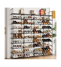 gaomon 10 Tier 4 Row Stackable Shoe Rack – Metal Closet & Entryway Organizer Holds 72 Pairs