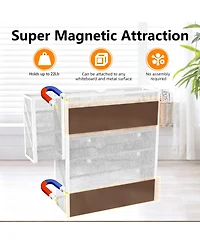 Yigii 5-Tier Magnetic File Organizer with Pen Holders for Efficient Desk or Wall Storage