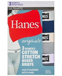 Hanes Women's 3-Pk. Originals Ultimate Boxer Brief Underwear 45VOBB