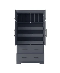 Streamdale Furniture Farmhouse 40"x18"x72.6" Kitchen Pantry, 4 Doors