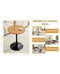 Streamdale Furniture Round Dining Table, 23.6" Tulip Table with Thickened Tabletop & Metal Pedestal