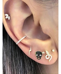 Curata Jewelry Marquise Cubic Zirconia Lotus Flower Cartilage Labret Flat-back Piercing