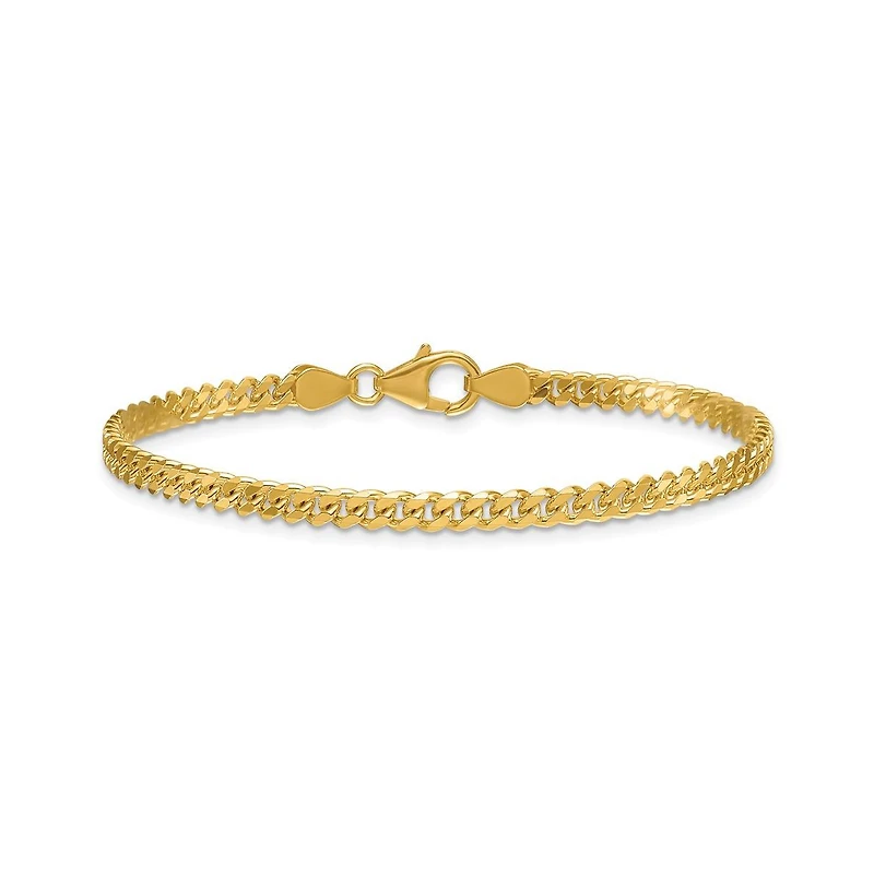 Curata Jewelry Solid 18k Yellow Gold Italian 7.25 Inch 3.4mm Curb Link Bracelet Link Bracelet