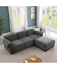 Streamdale Furniture Fashionable grey chenille modular sofa with iron frame, 93" L
