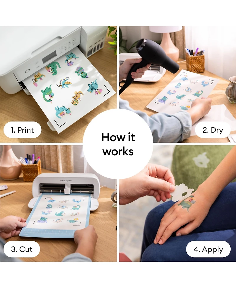 Cricut 8.5 in x 11 in Printable Temporary Tattoo Sheets 8 Count