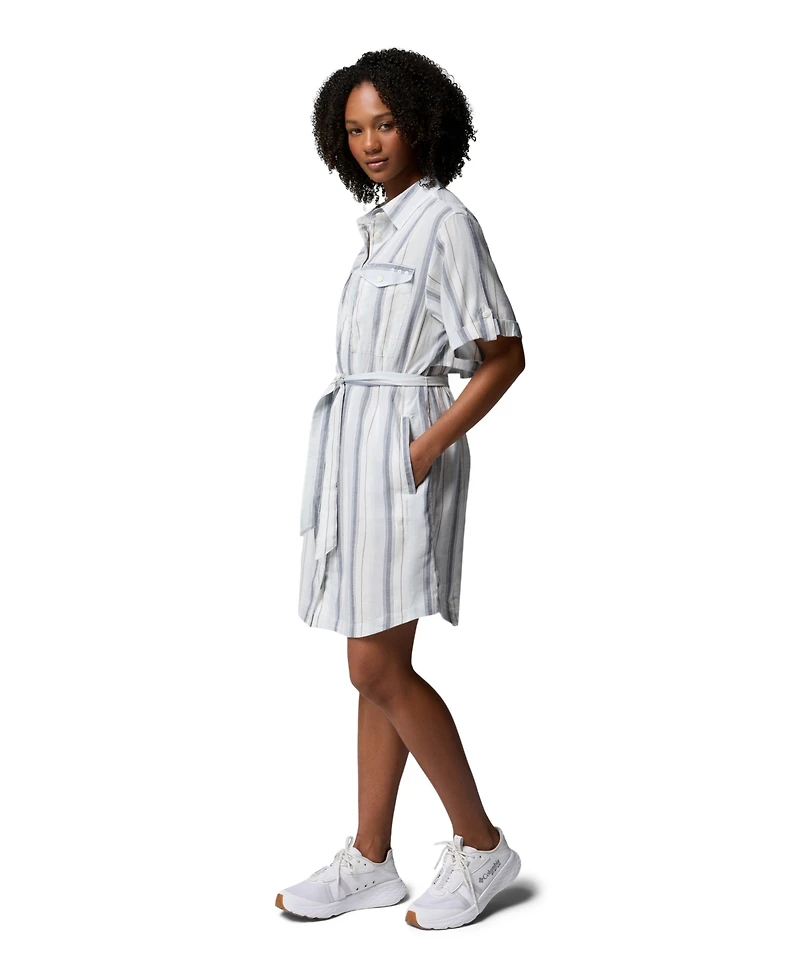 Columbia Women's Striped Short-Sleeve Shirt Dress