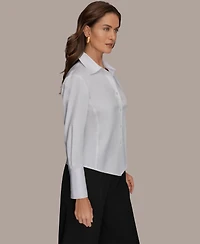 Donna Karan New York Women's Collared Poplin Shirt
