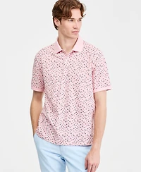 Club Room Men's Berti Floral Pique Knit Polo Shirt, Macy's Exclusive - Print