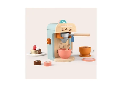 Tiny Land Play Kitchen Accessories – Children's Coffee Maker: Wooden Kids Play Coffee Maker Set