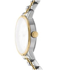 Dkny Women's Silver Crystal Accented Dial Two-Tone Gold Stainless Steel Bracelet Watch, 30mm