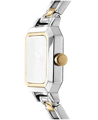 Dkny Women's Silver Dial Open Link Two-Tone Gold Stainless Steel Bracelet Watch, 27 x 27mm