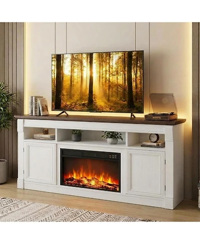gaomon 58 Inch Fireplace Tv Stand for Tv Up to 65 Inches, 30 Inch Fireplace Entertainment Center with Remote Control 3D, Console Table Tv Cabinet