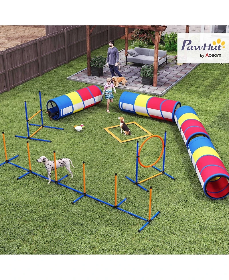 PawHut Dog Agility Training Equipment, 12-Piece Dog Obstacle Course