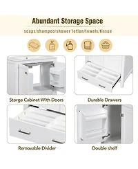 Sillysis 30" Bathroom Vanity with Sink, Solid Wood Cabinet & Soft Close Doors, Drawer Storage for Modern Bathrooms