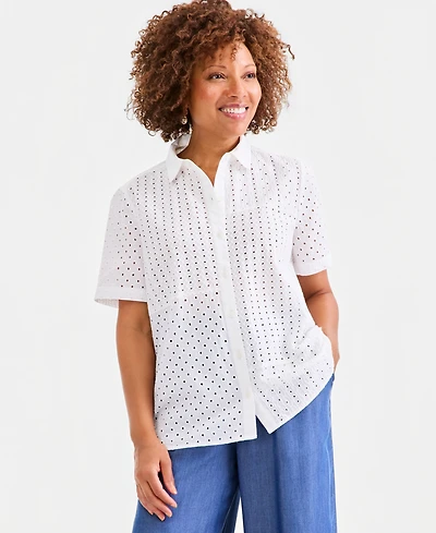 Style & Co Petite Short-Sleeve Shirt, Macy's Exclusive