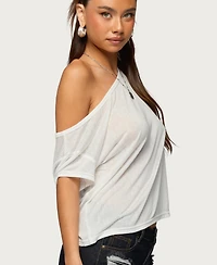 Edikted Women's Amora Off Shoulder Sheer Top