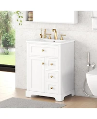 Sillysis 24" Bathroom Vanity with Sink, Compact Modern Design for Small Bathrooms