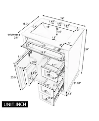Sillysis 24" Bathroom Vanity with Sink, Compact Modern Design for Small Bathrooms
