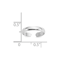 Curata Jewelry Solid 14k Yellow or White Gold 3mm Classic Polished Adjustable Toe Ring
